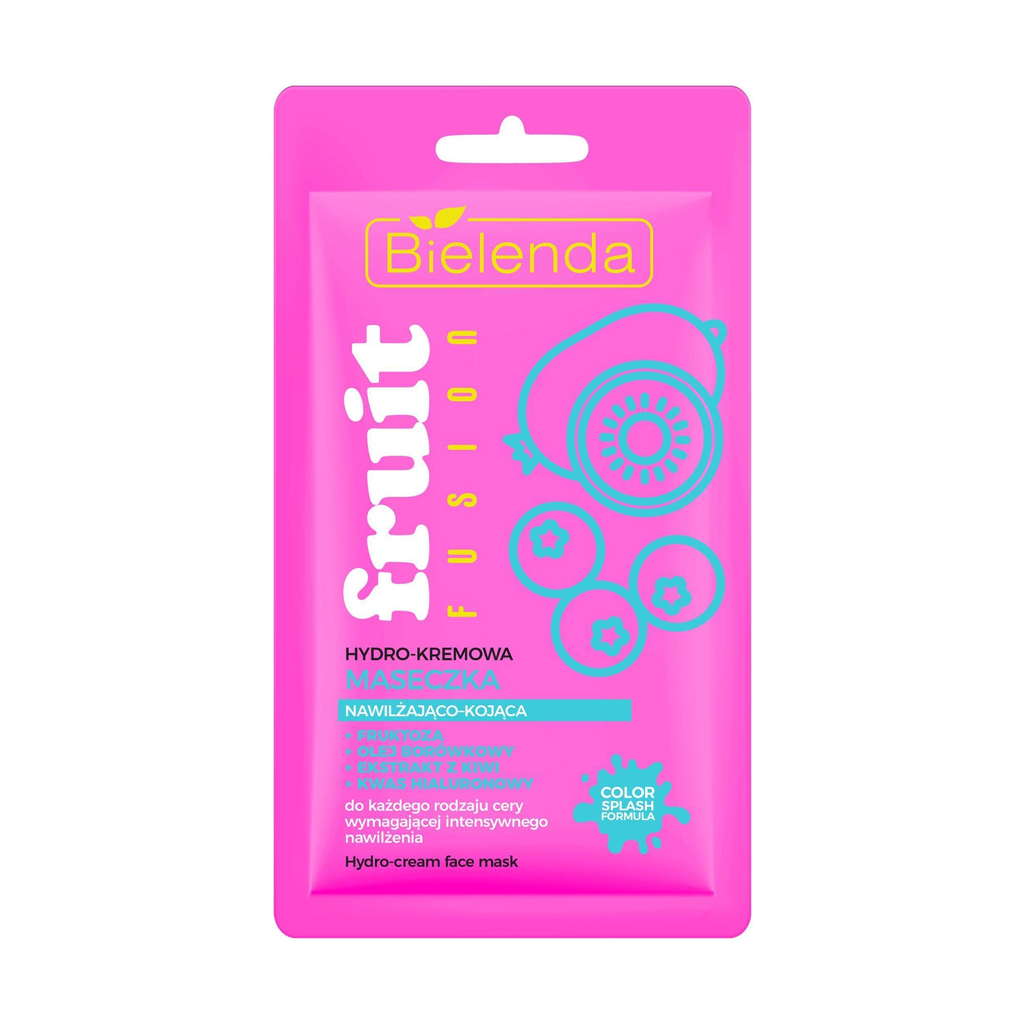 Зволожувальна та заспокійлива маска для обличчя Bielenda Fruit Fusion Hydro-Cream Face Mask, 8 г